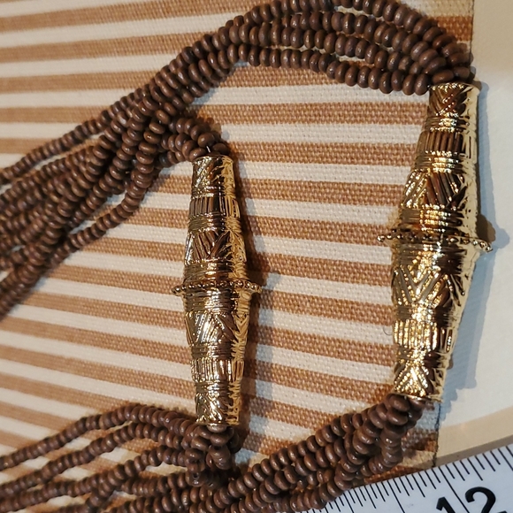 Ballet necklace brown and gold - Picture 3 of 6